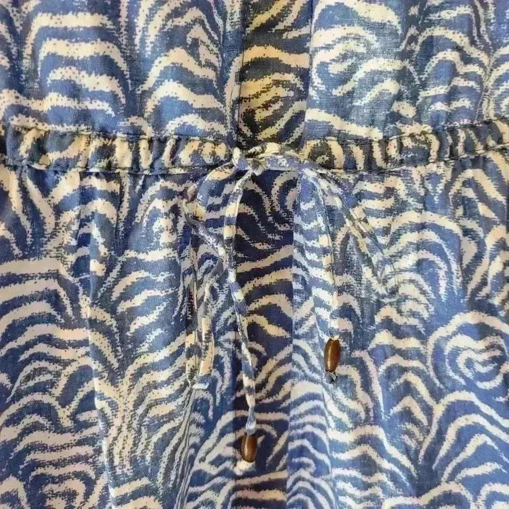 H&M Blue Linen Longsleeve Short Dress, Sz XS - Picture 7 of 10